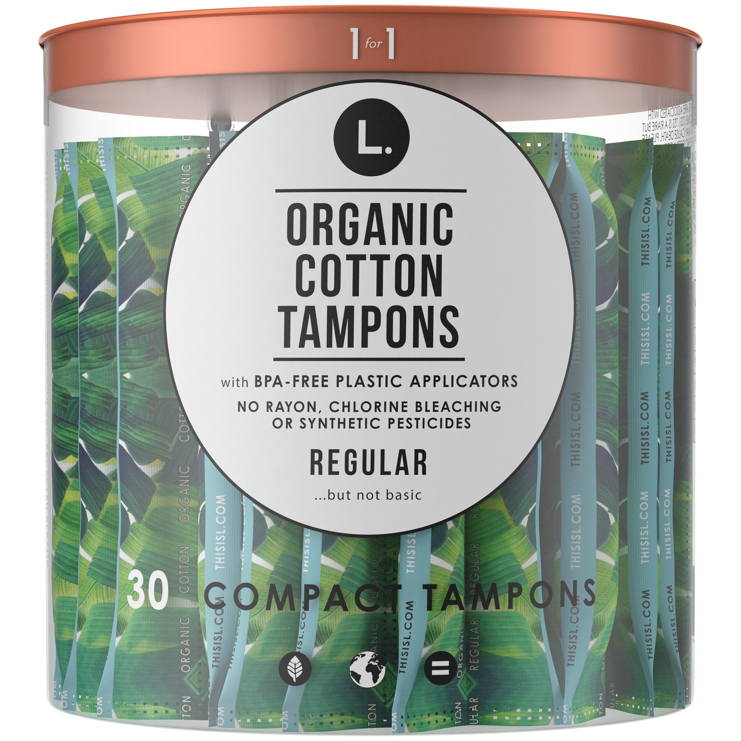 L. Organic Cotton Regular Compact Tampons - Shop Tampons at H-E-B