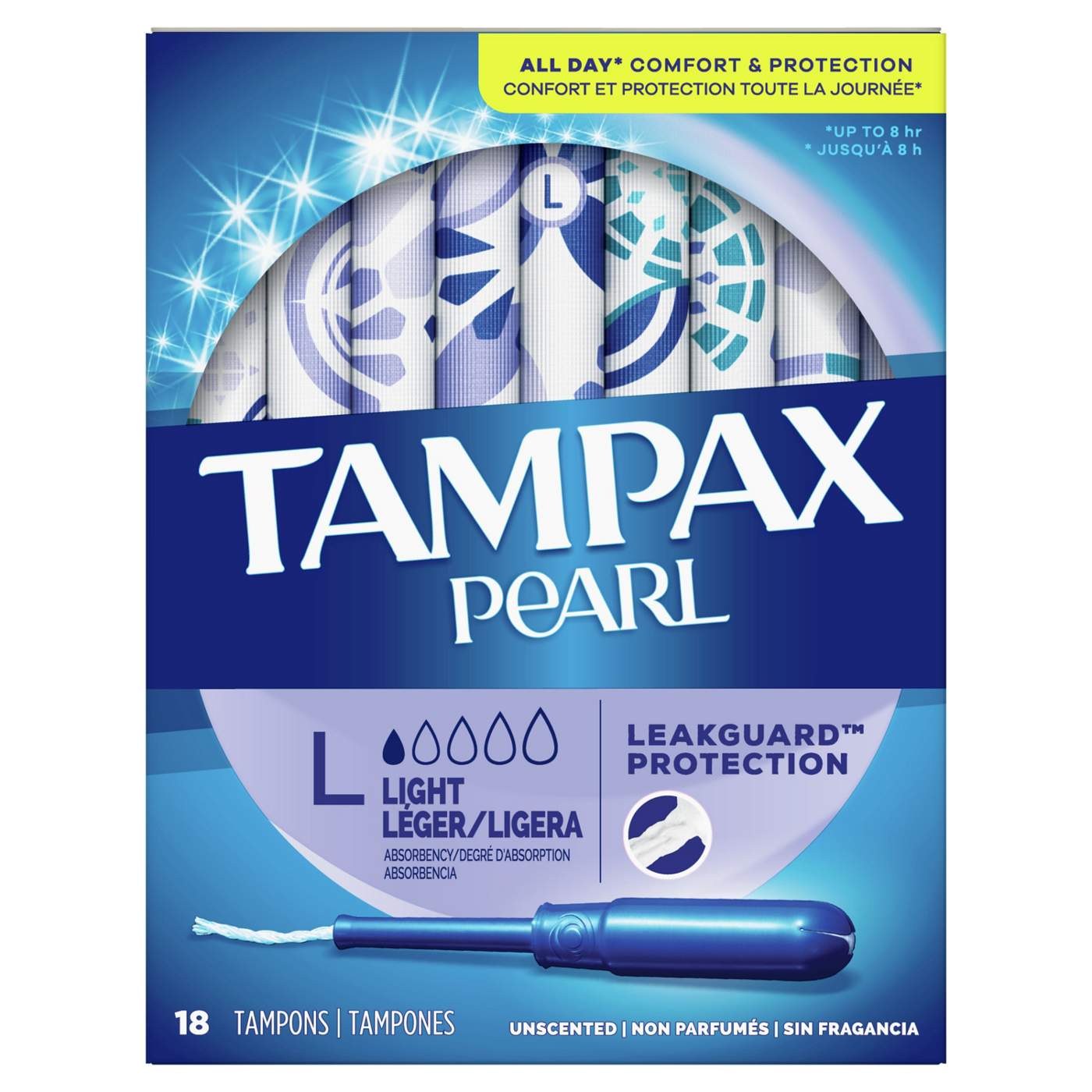 Tampax Pearl Tampons Light Unscented; image 1 of 3