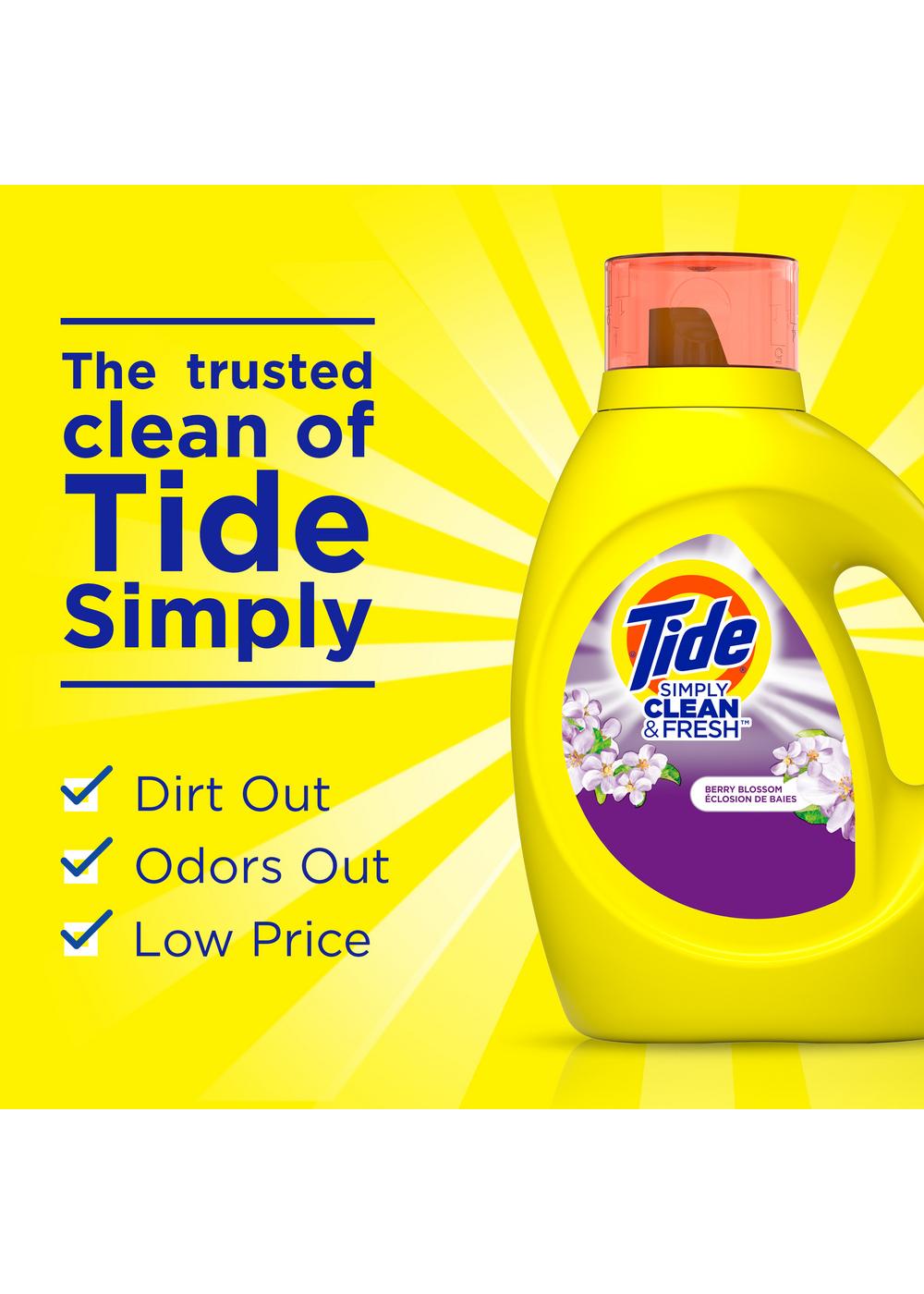 Tide Simply Clean & Fresh HE Liquid Laundry Detergent, 64 Loads - Berry Blossom; image 4 of 9