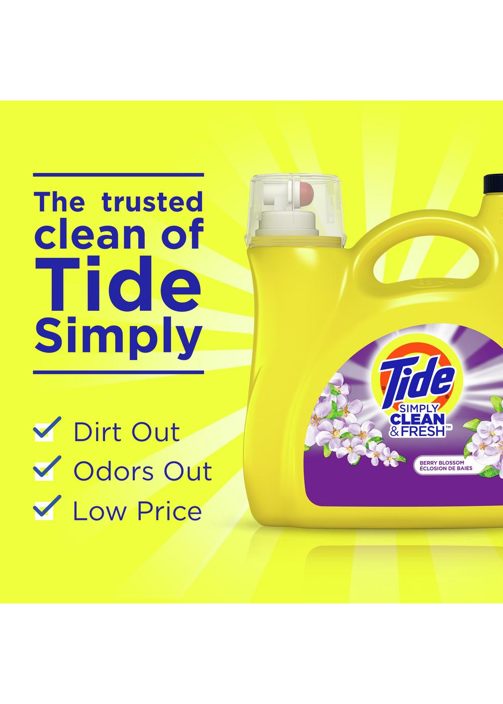 Tide Simply Clean & Fresh HE Liquid Laundry Detergent, 89 Loads - Berry Blossom; image 2 of 14