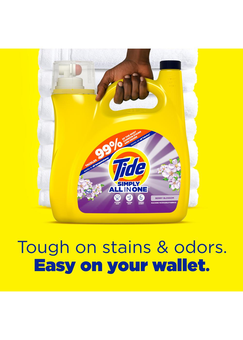 Tide Simply Clean & Fresh HE Liquid Laundry Detergent, 89 Loads - Berry Blossom; image 3 of 14