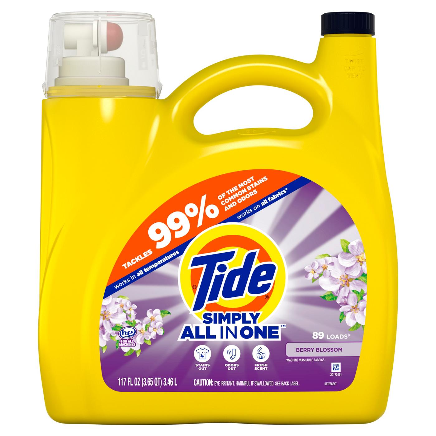 Tide Simply Clean & Fresh HE Liquid Laundry Detergent, 89 Loads - Berry Blossom; image 1 of 14