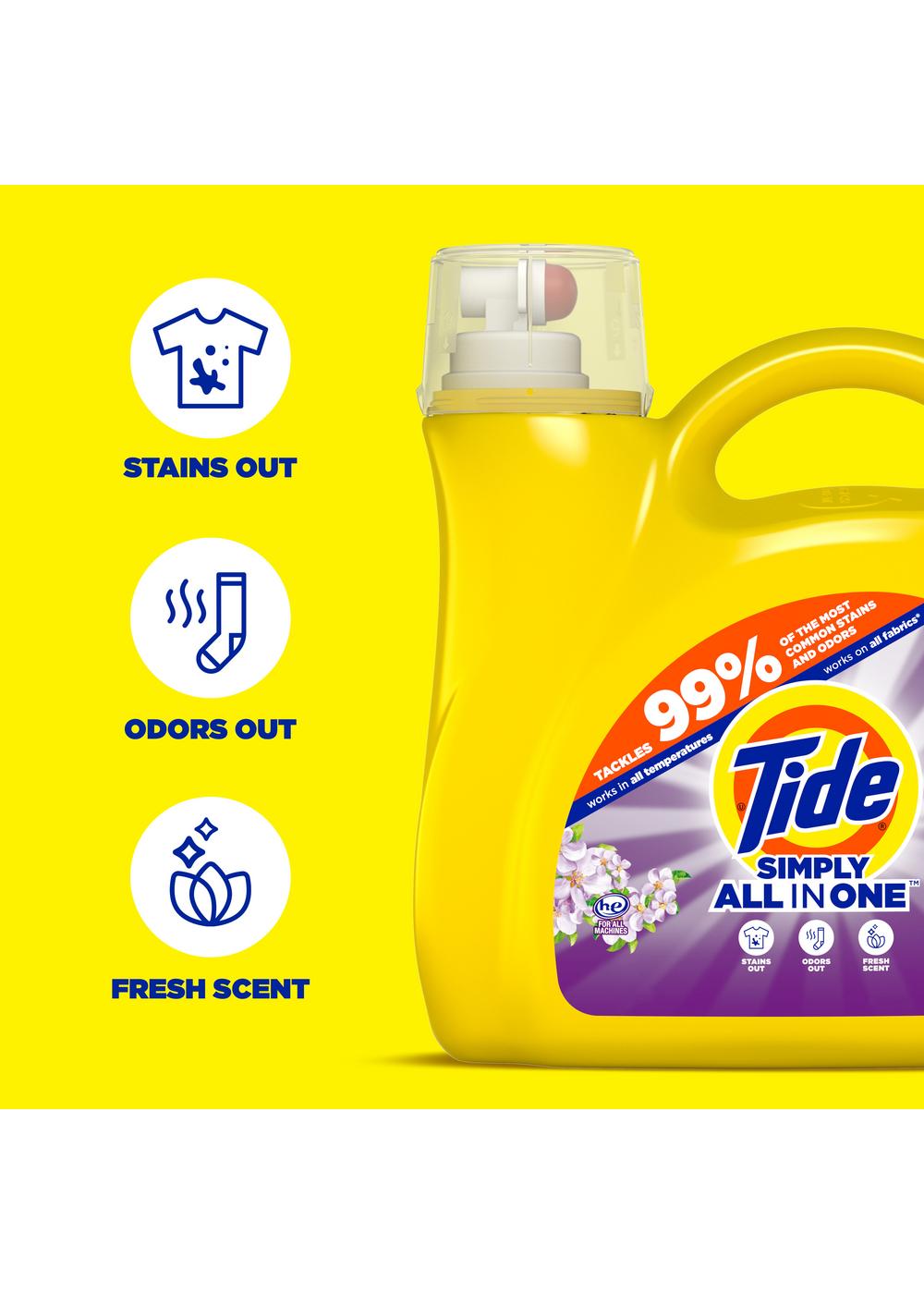 Tide Simply Clean & Fresh HE Liquid Laundry Detergent, 89 Loads - Berry Blossom; image 10 of 14