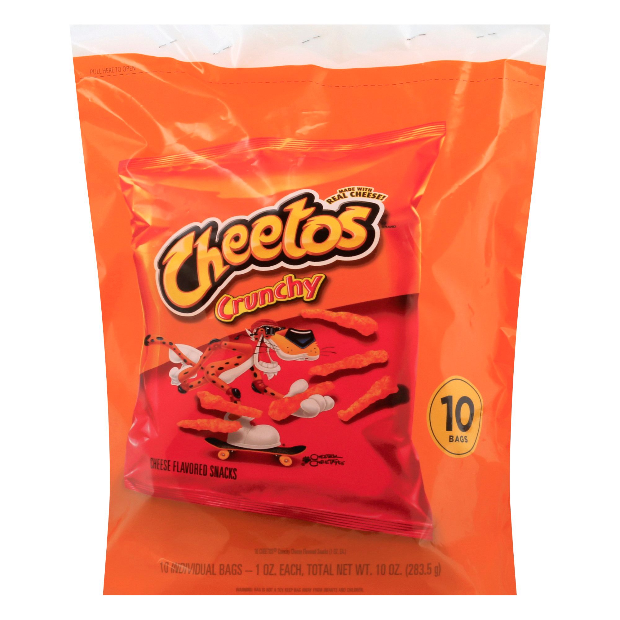 Cheetos Crunchy,Cheese Flavored Snacks, Gluten-Free, 1 oz Bags, 10 Pack 