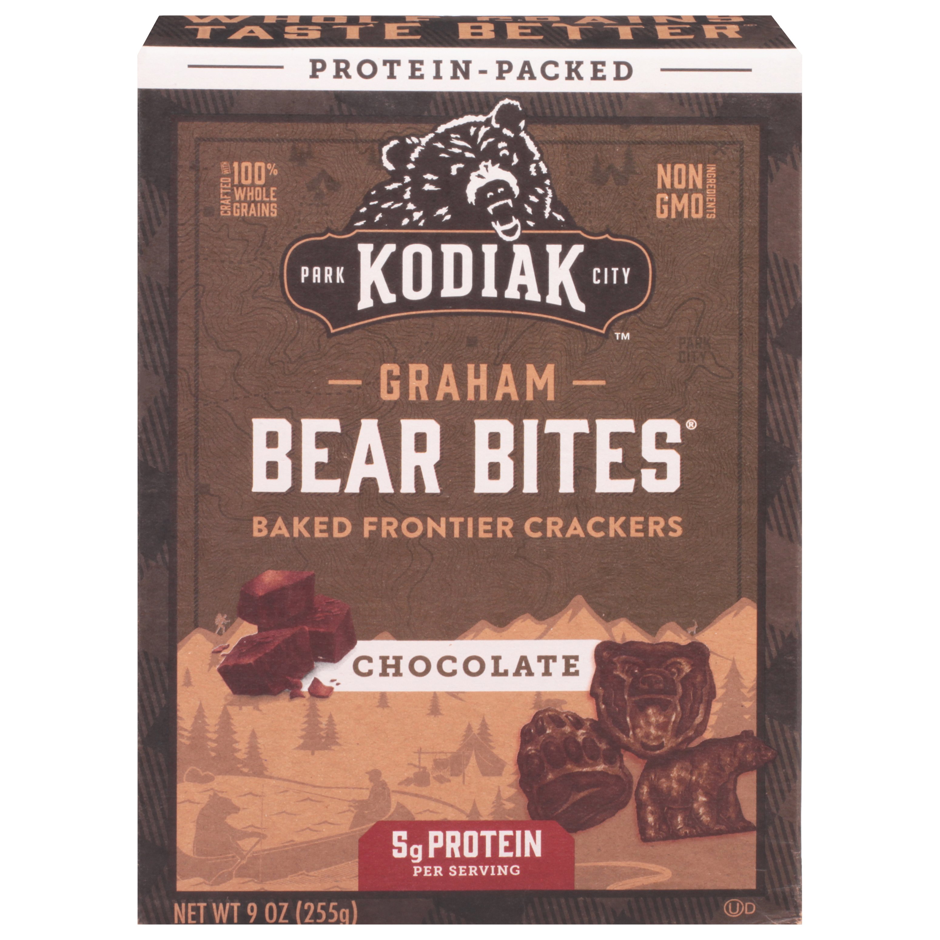 Kodiak Bear Bites 5g Protein Graham Crackers - Chocolate
