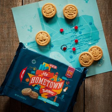 H-E-B Twisters Sandwich Cookies - My Hometown, 12 oz