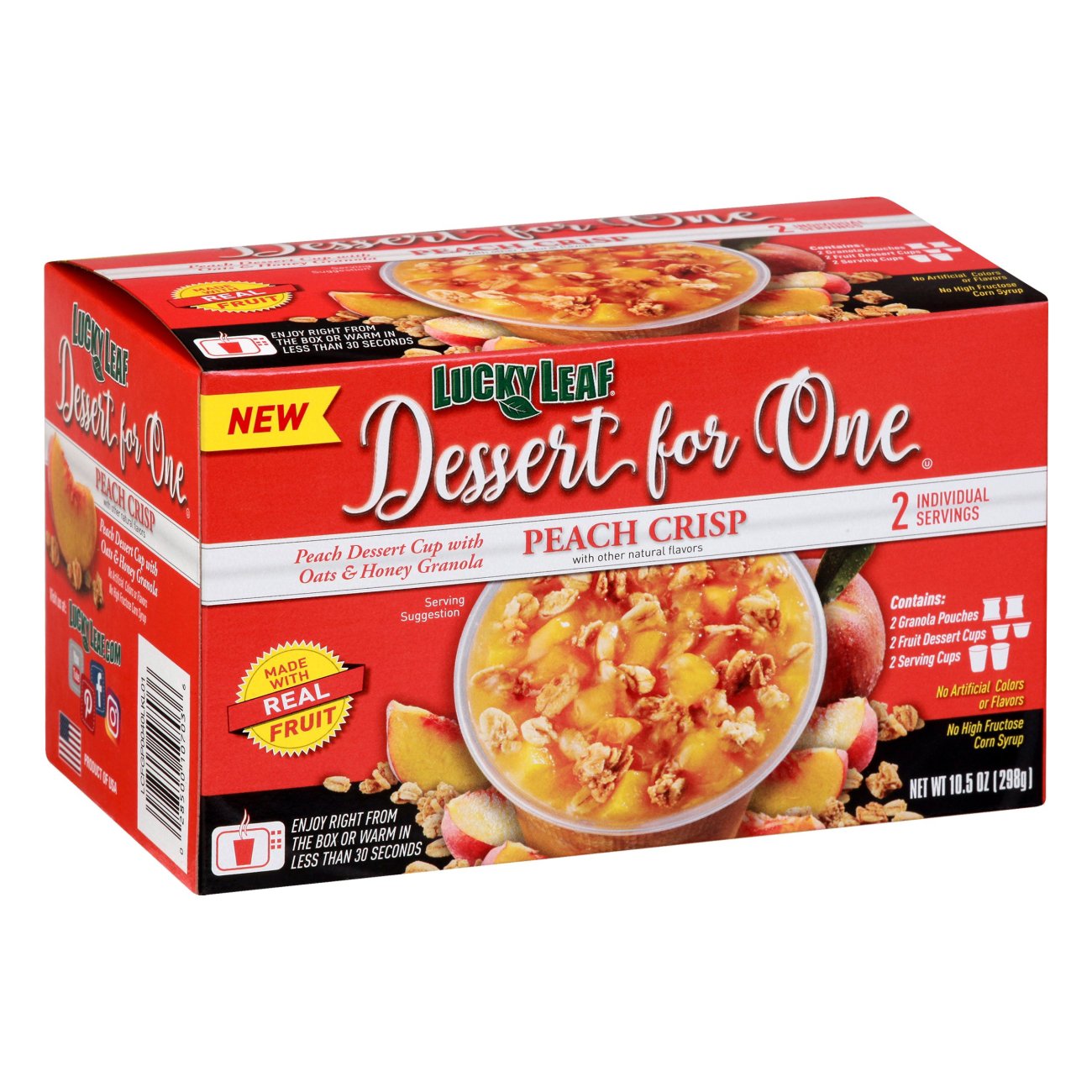 Lucky Leaf Dessert for One Peach Crisp Cups Shop Baking Mixes at HEB