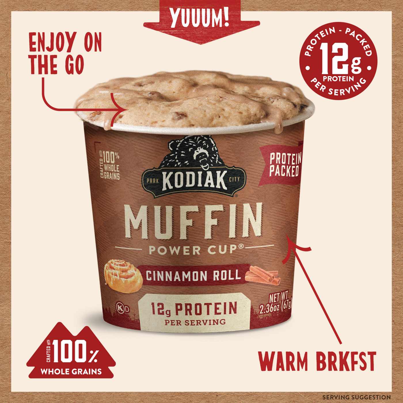 Kodiak 12g Protein Muffin Power Cup - Cinnamon Roll; image 4 of 4