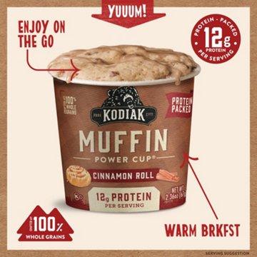 Kodiak 12g Protein Muffin Power Cup - Cinnamon Roll, 2.36 oz