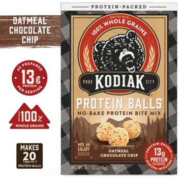 Kodiak 13g Protein Balls - Oatmeal Chocolate Chip, 12.7 oz