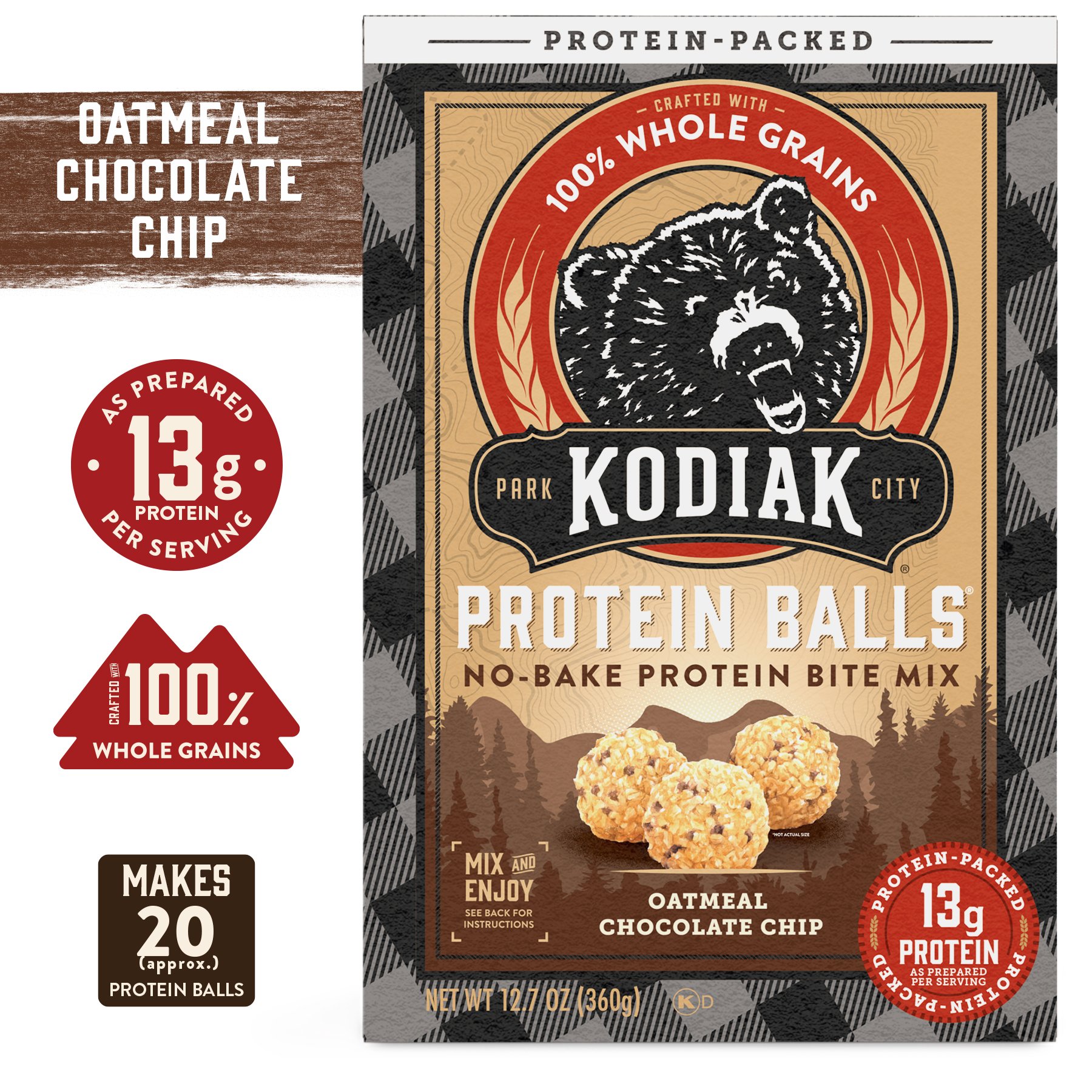 Kodiak 13g Protein Balls - Oatmeal Chocolate Chip - Shop Baking