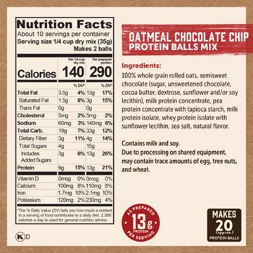 Kodiak 13g Protein Balls - Oatmeal Chocolate Chip, 12.7 oz