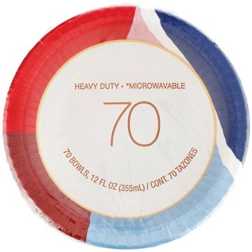 Everyday Heavy Duty Microwavable 12 oz Paper Bowls, 70 ct