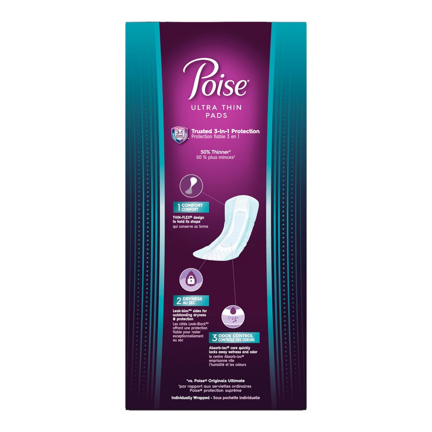 Poise Ultra Thin Long Incontinence Pads - 6 Drop Ultimate; image 2 of 7