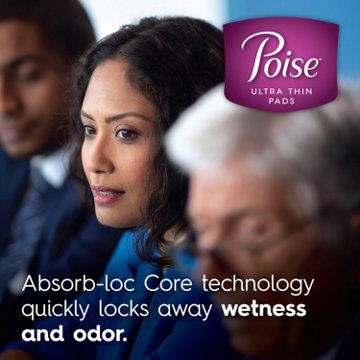 Poise Ultra Thin Long Incontinence Pads - 6 Drop Ultimate, 26 ct