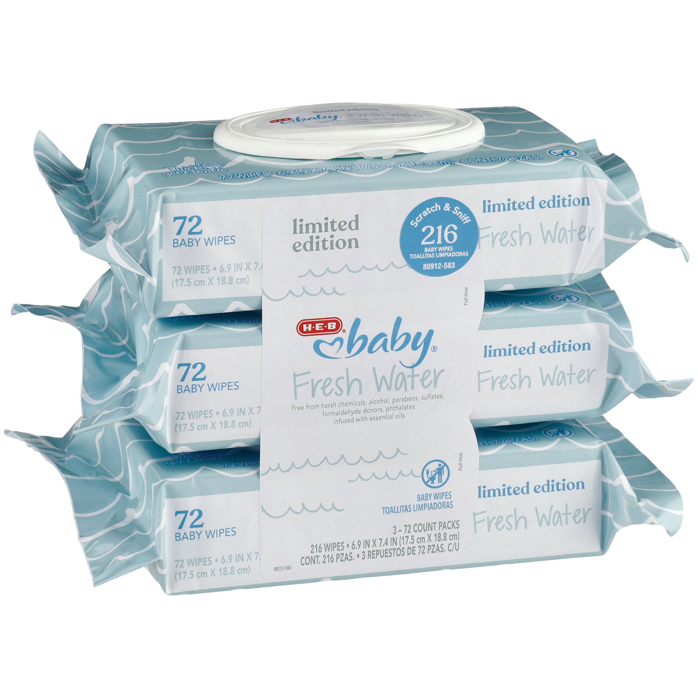 HEB Baby Fresh Water Wipes Shop Baby Wipes at HEB
