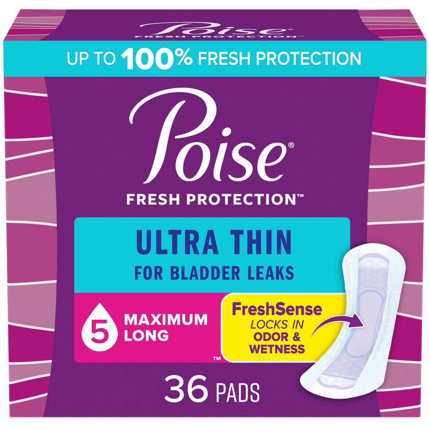 Poise Ultra Thin Regular Incontinence Pads - 5 Drop Maximum; image 1 of 4