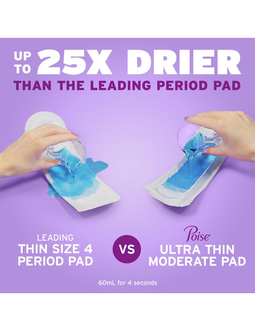 Poise Ultra Thin Incontinence Pads, Maximum Absorbency, Long Length; image 5 of 7