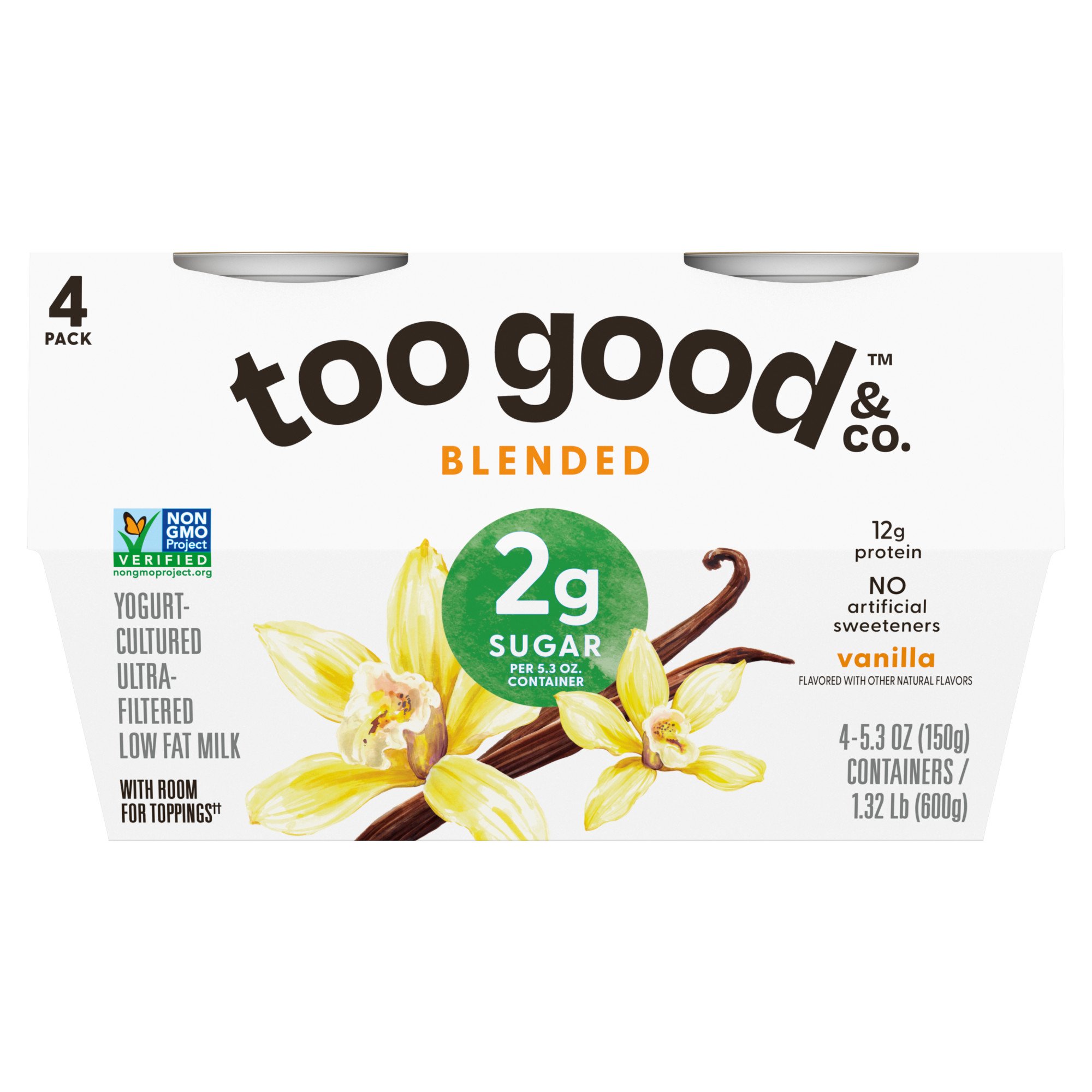 Too Good & Co. Lower Sugar 4 pk Yogurt Vanilla Shop Yogurt at HEB