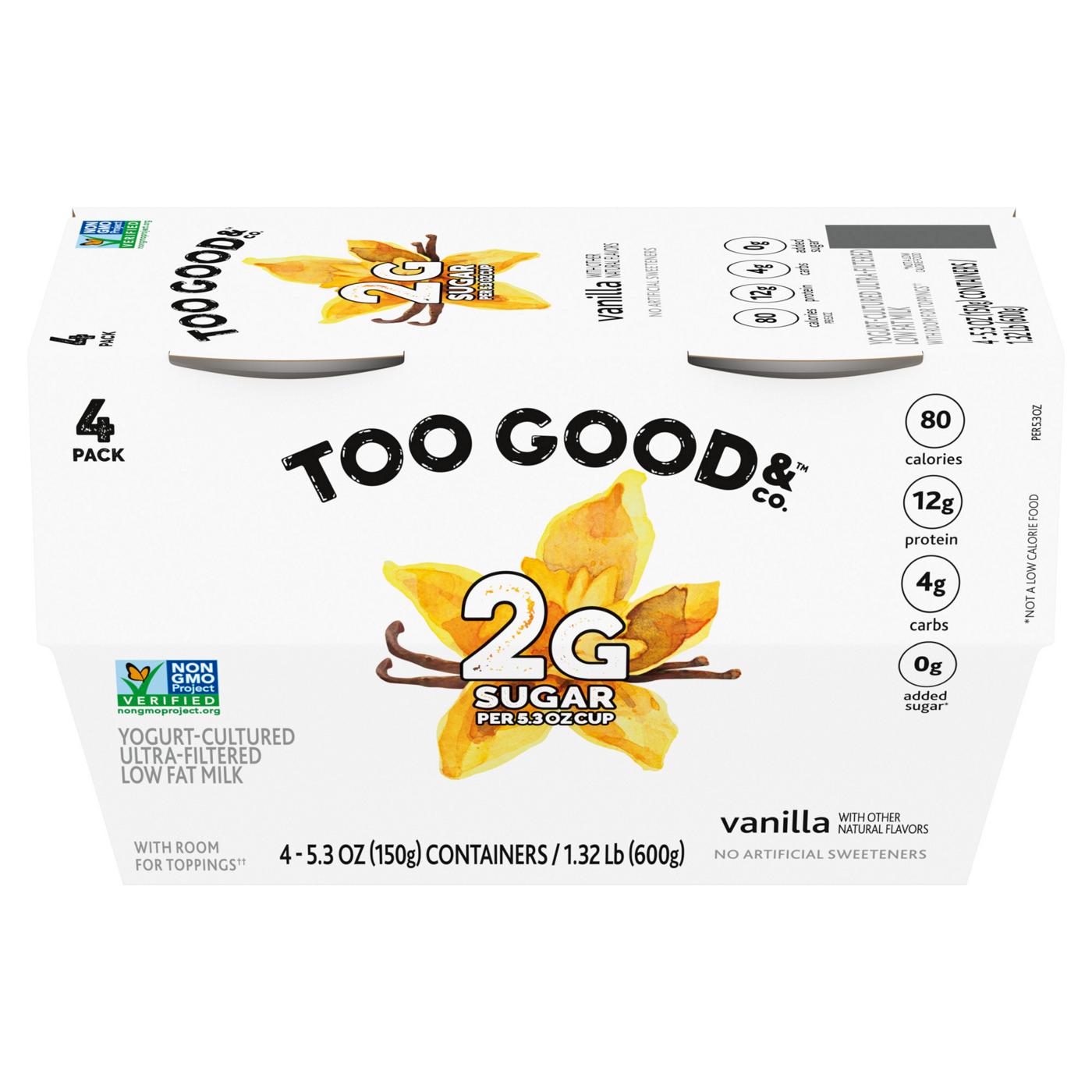 Too Good & Co. Lower Sugar 4 pk Greek Yogurt - Vanilla; image 3 of 9