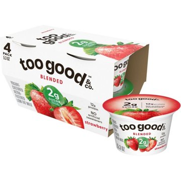Too Good & Co. Lower Sugar 4 pk Greek Yogurt - Strawberry, 5.3 oz