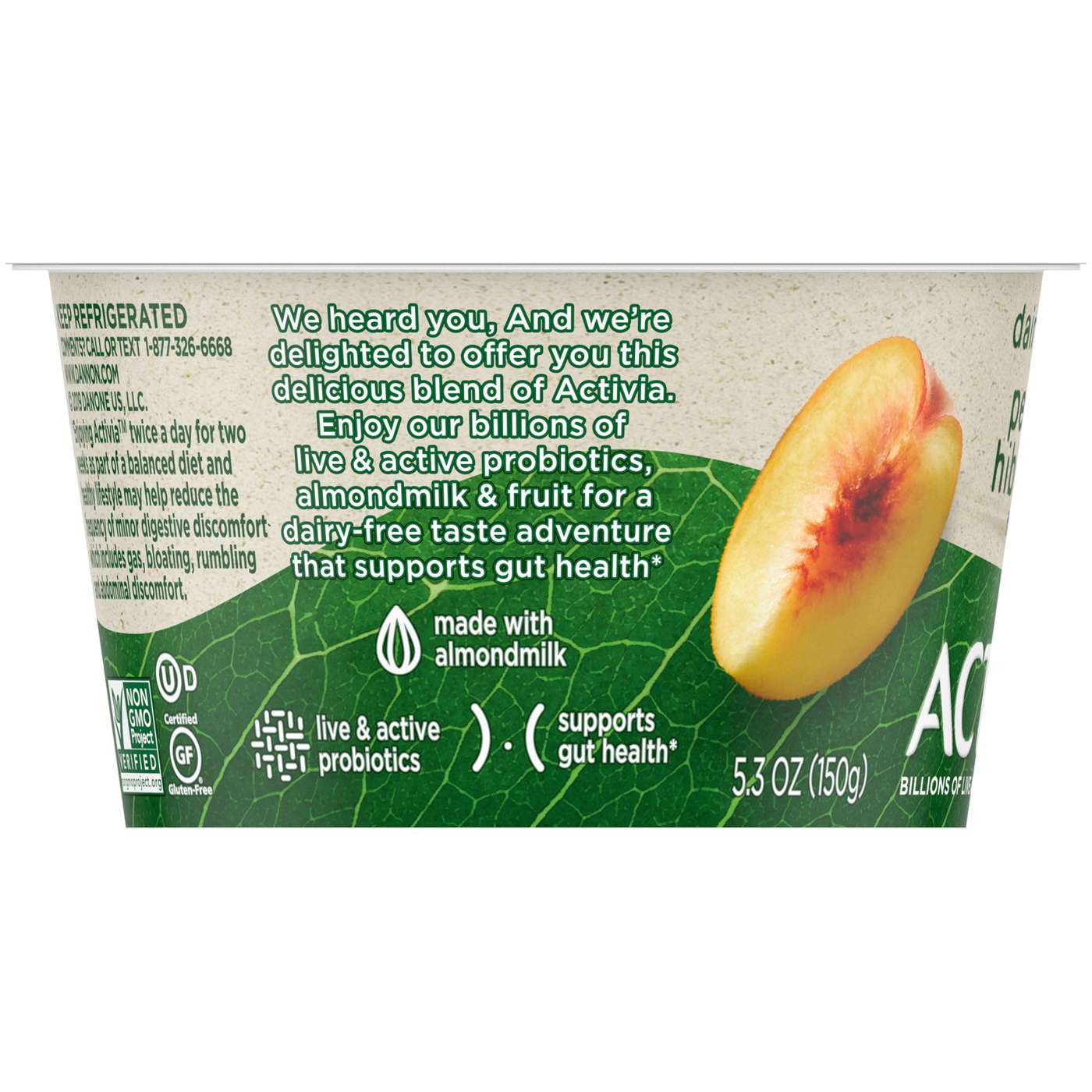 Activia Peach Hibiscus Almond Milk Yogurt Alternative; image 4 of 8