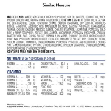Similac NeoSure Ready to Feed Infant Formula, 2 oz Bottles, 8 ct