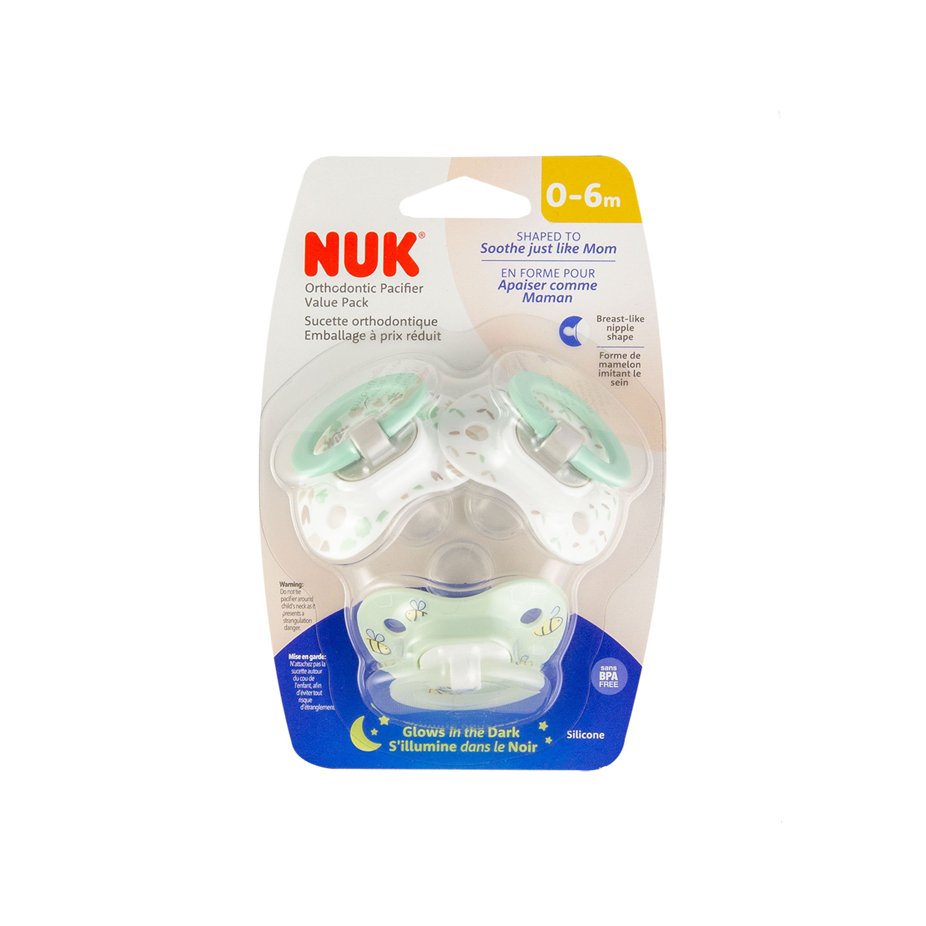 SUCETTE ORTHODONTIQUE LATEX HAPPY KIDS 0-6M NUK