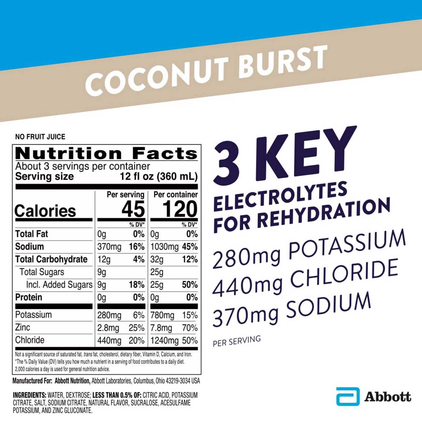 Pedialyte Electrolyte Solution - Coconut Burst; image 3 of 7