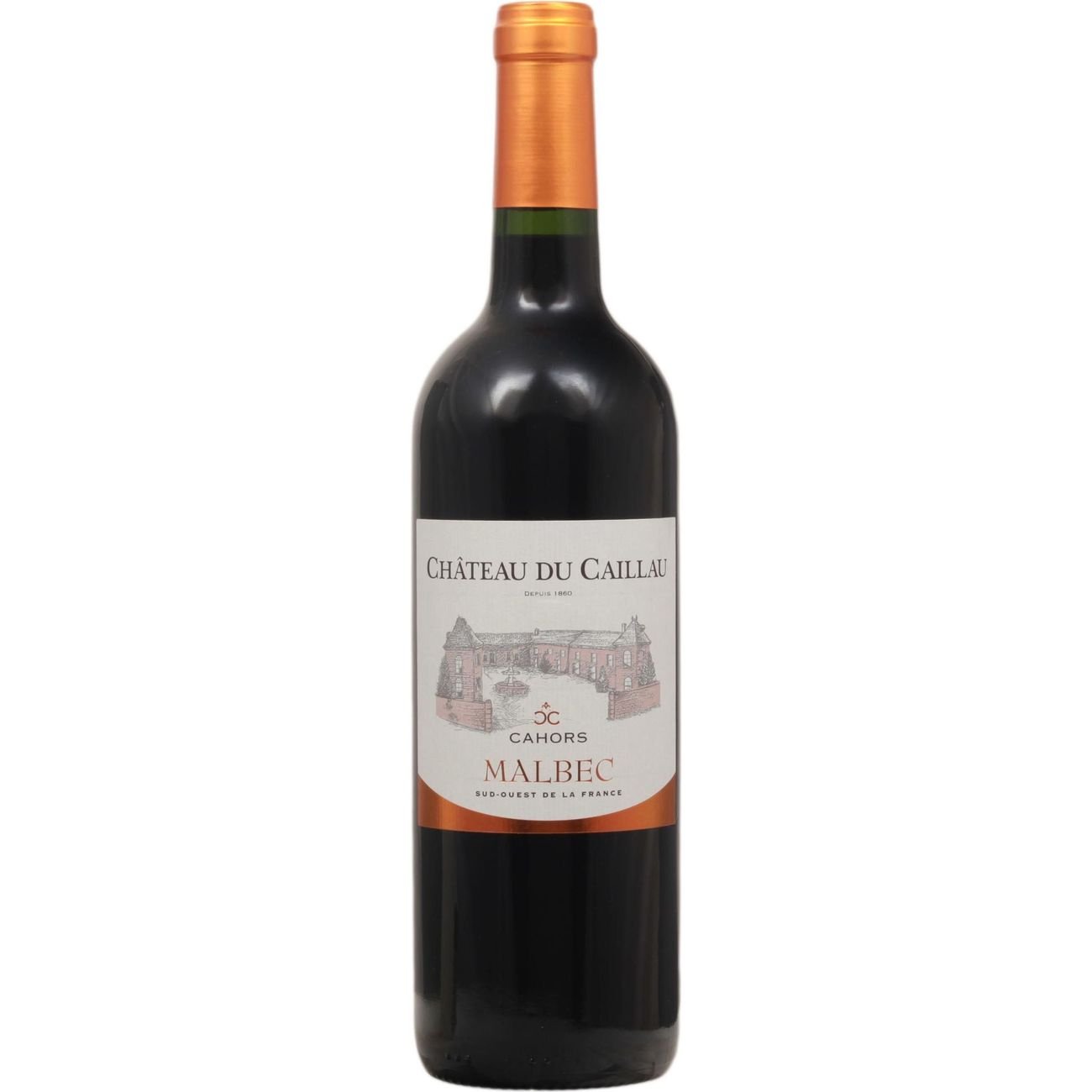 Calvet Chateau Du Caillau Cahors Malbec France Red Wine, 750 mL