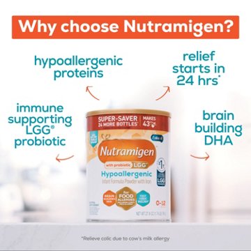 Enfamil Nutramigen with Enflora LGG Hypoallergenic Baby Formula Powder with Iron, 27.8 oz