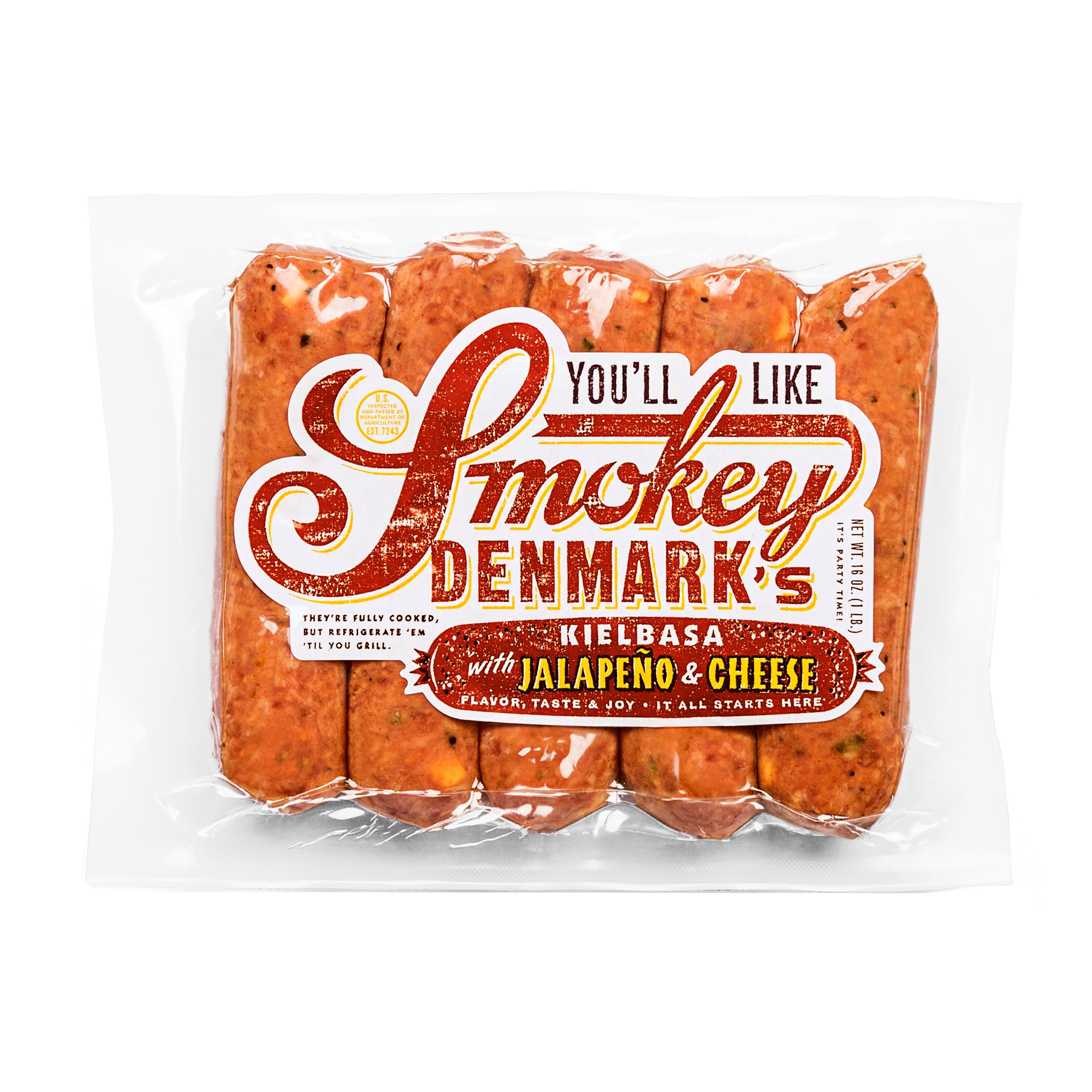 Smokey Denmark Jalapeno & Cheese Kielbasa, 5 ct
