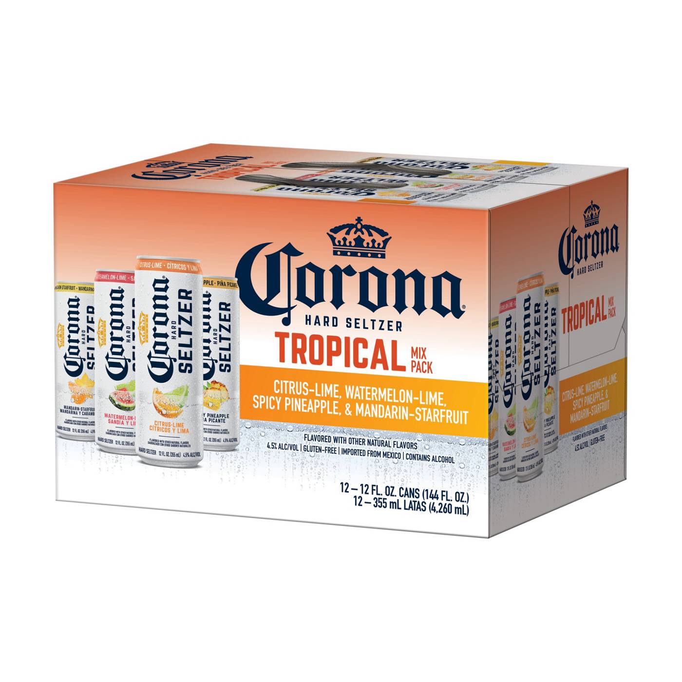 Corona Hard Seltzer Tropical Mix Variety Pack Gluten Free 12 oz Cans, 12 pk; image 2 of 7