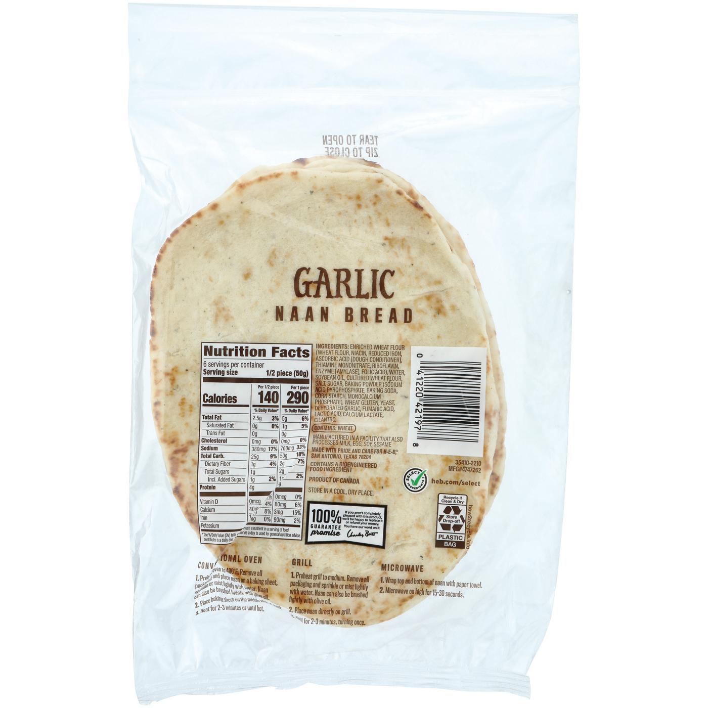 H-E-B Deli Naan Flatbread - Garlic; image 2 of 2