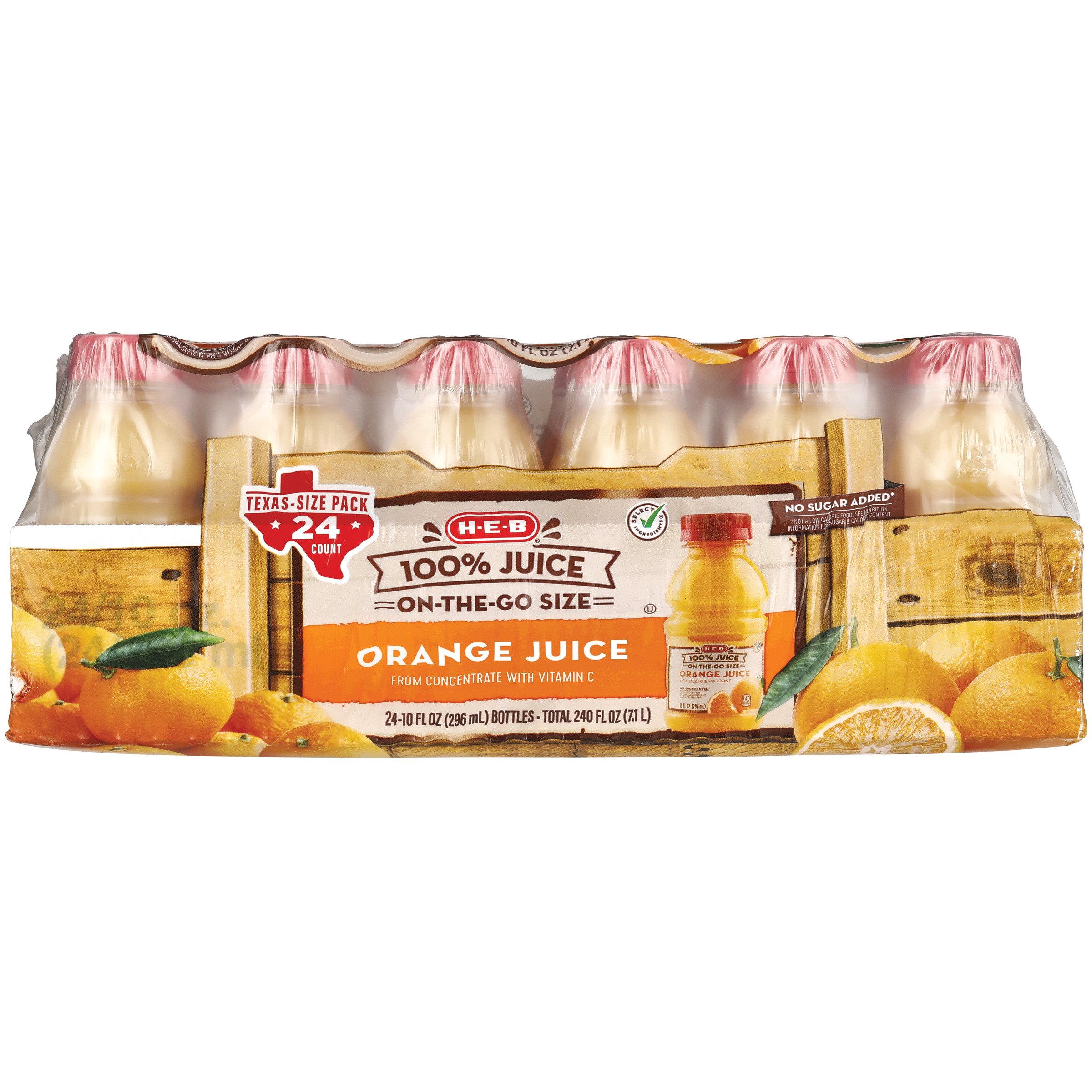 H-E-B Select Ingredients 100% Orange Juice 10 Oz Bottles - Shop Juice ...