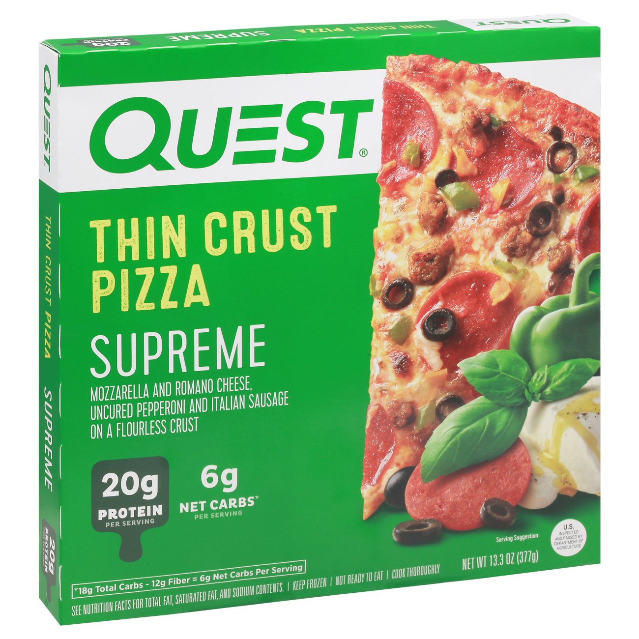 Quest Thin Crust Frozen Pizza Supreme Shop Pizza at HEB