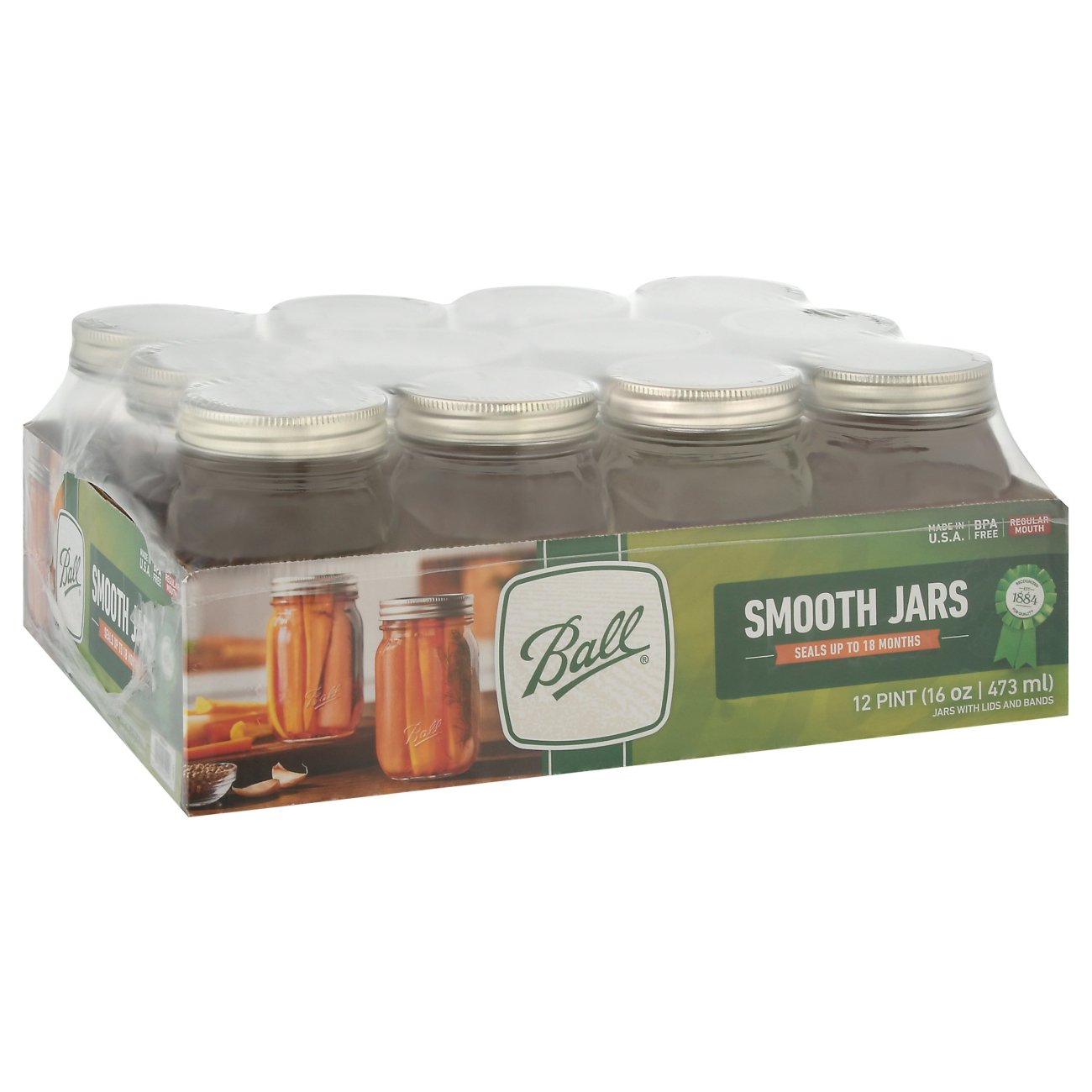 Ball Smooth Sided Pint Jars With Lids Shop Cookware at HEB