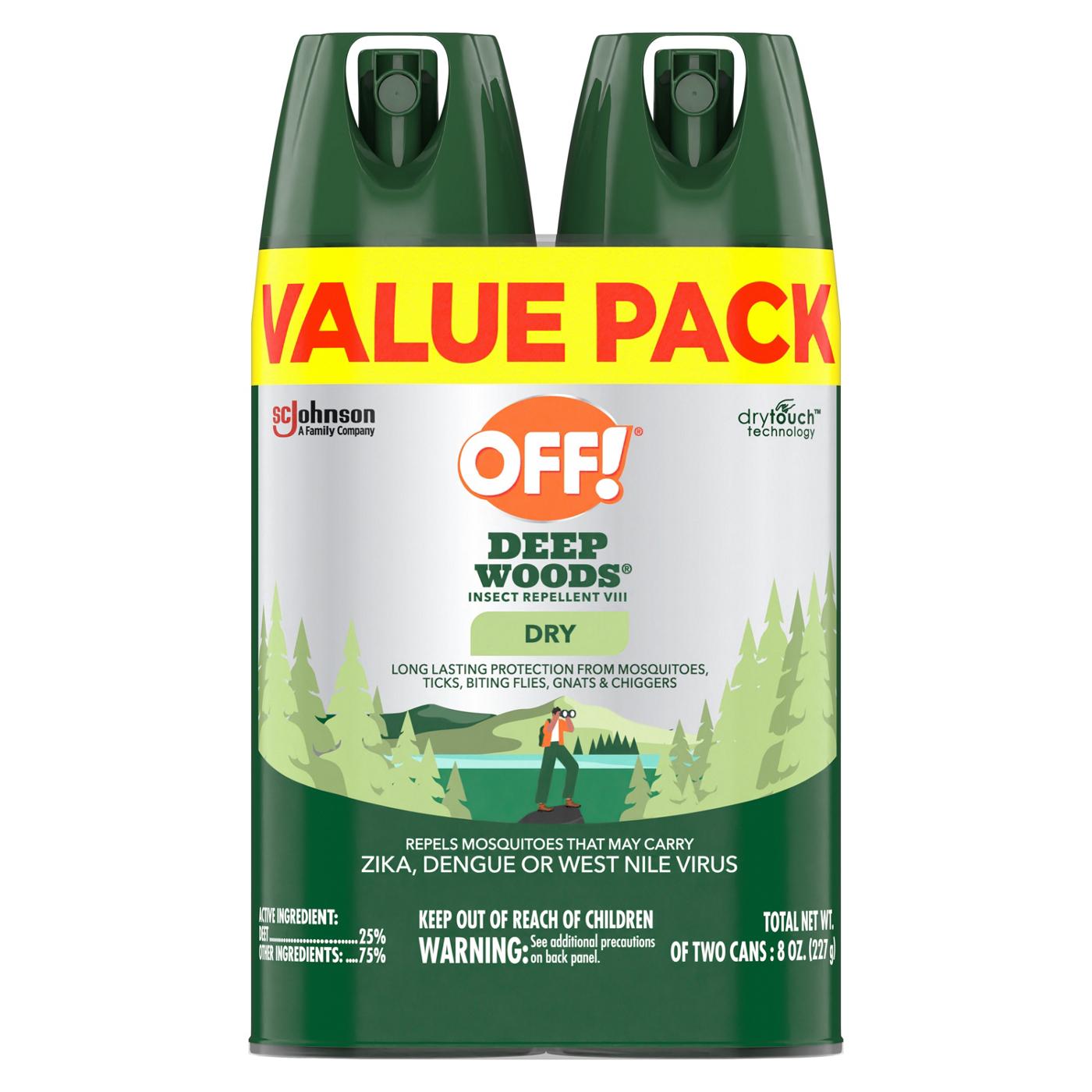 Off! Deep Woods Dry Insect Repellent VIII, 2 Pk; image 1 of 2