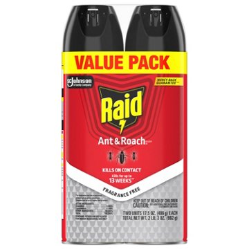Raid Ant & Roach Killer 26 - Fragrance Free, 2 pk, 35 oz