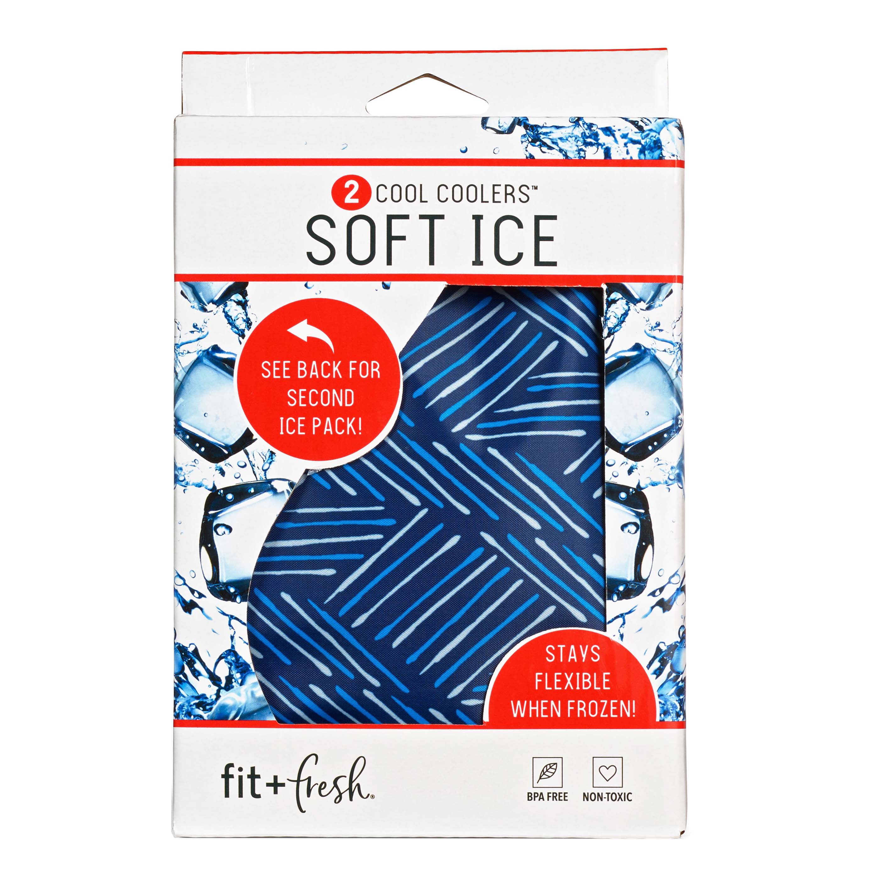 Cool Coolers By Fit + Fresh - Set Da 4 Mattonelle Refrigeranti XL Ultrasottili, Riutilizzabili, Senza BPA, Verdi Per Lunch Box E Borse Frigo - 3