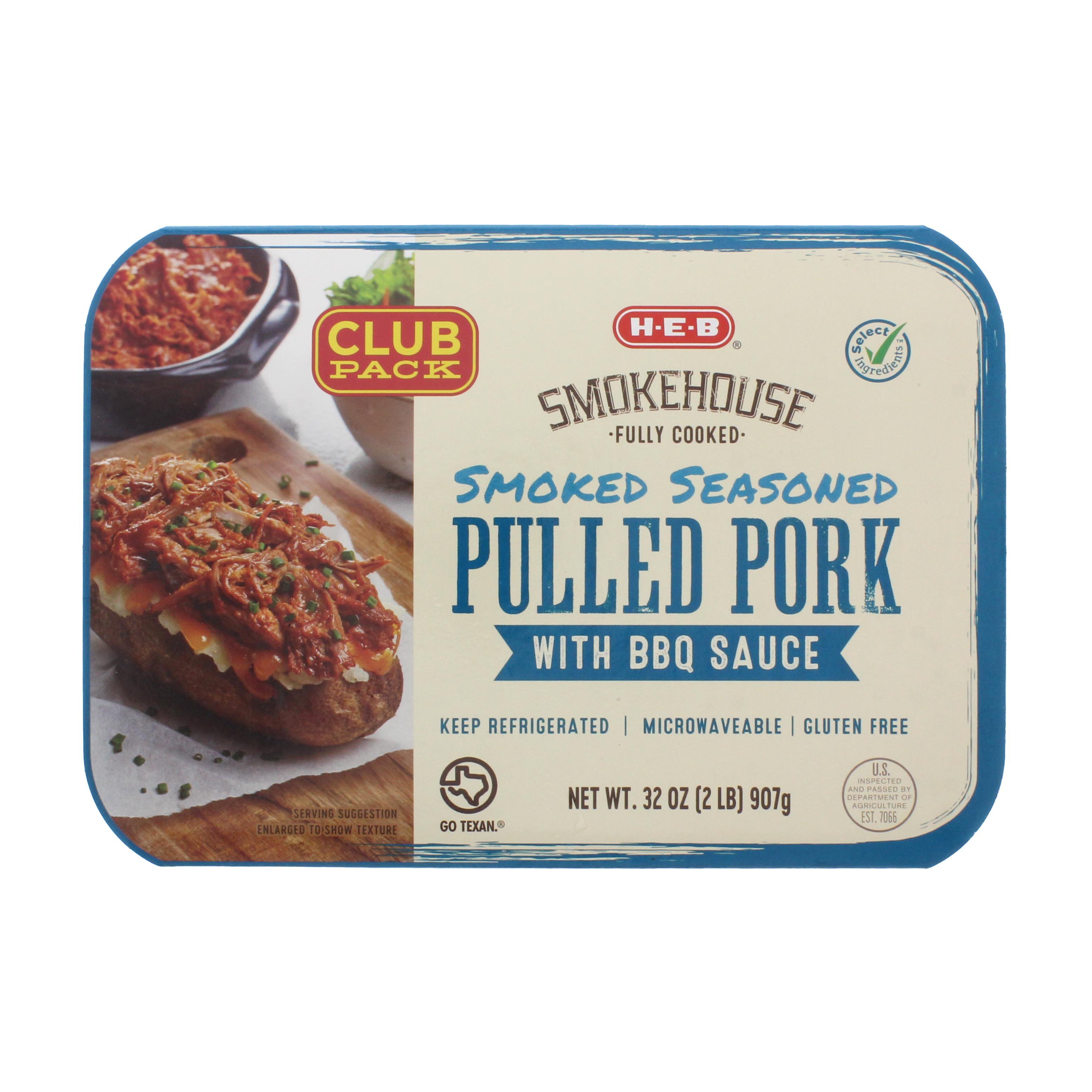 H-E-B Fully Cooked Pulled Pork With BBQ Sauce Club Pack - Shop Pork At ...