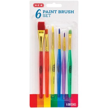 H-E-B Assorted Paint Brush Set, 6 pc