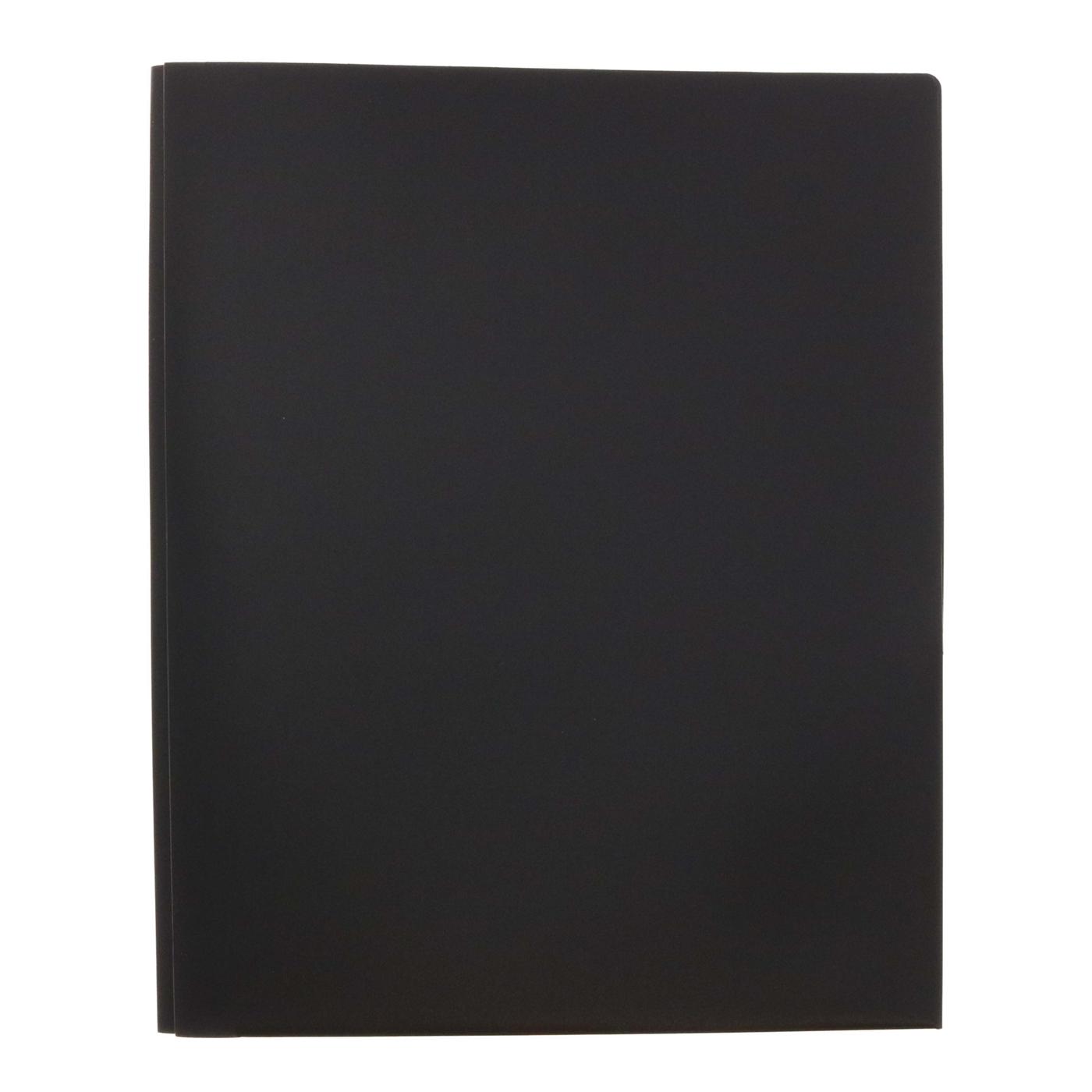 H-E-B Poly Pocket Folder with Prongs - Black; image 1 of 2