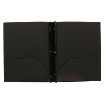 H-E-B Poly Pocket Folder with Prongs - Black