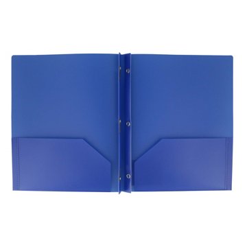 H-E-B Poly Pocket Folder with Prongs - Blue