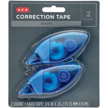 H-E-B Correction Tape, 2 pk