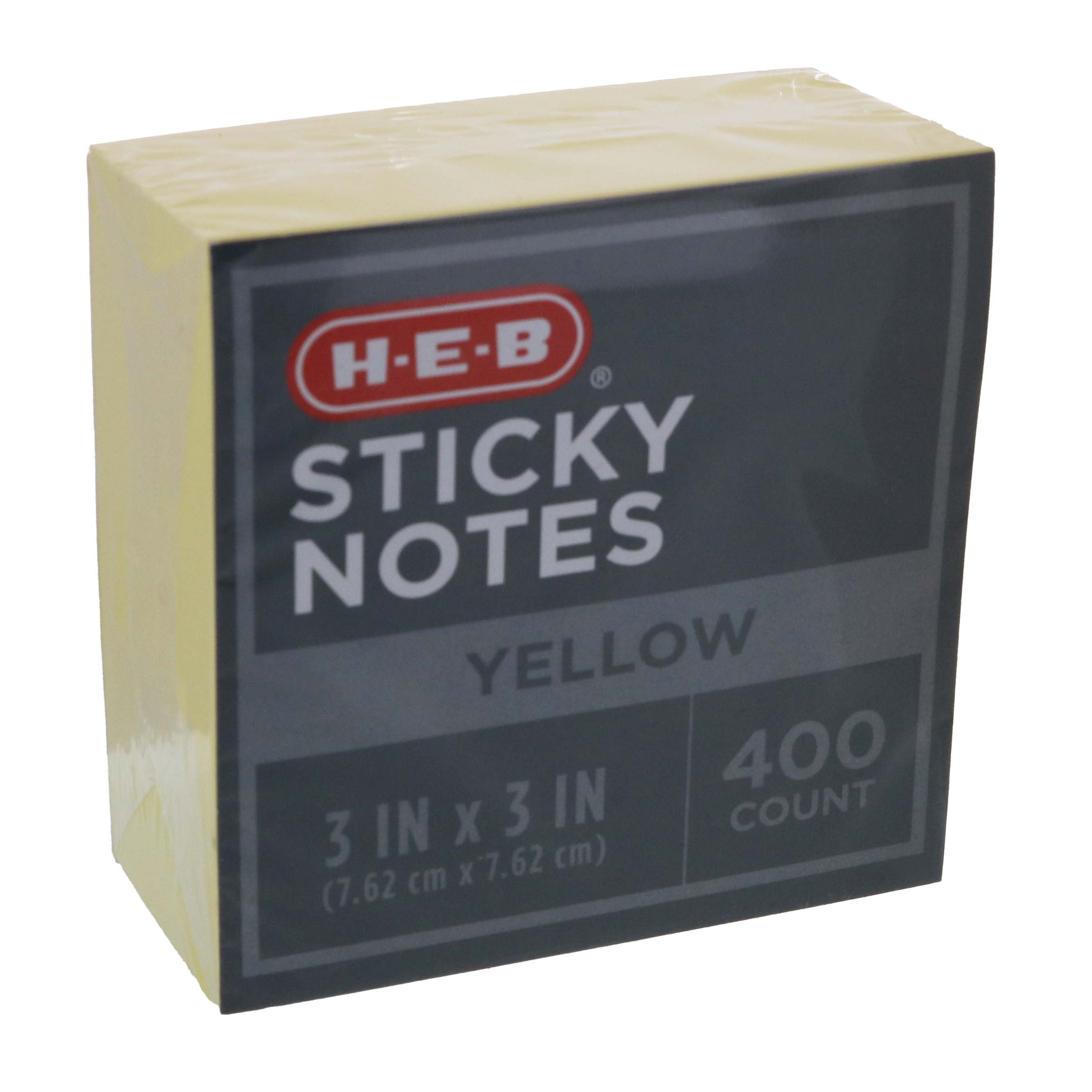 H-E-B Sticky Notes - Yellow, 400 ct - Shop Sticky notes & index cards ...