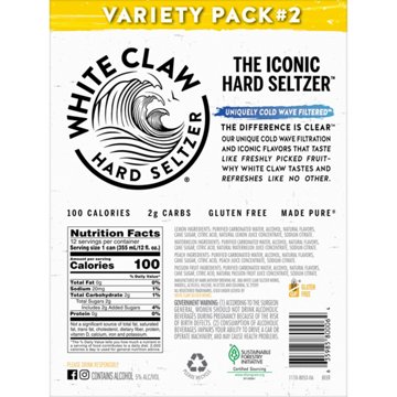 White Claw Hard Seltzer Hard Seltzer Variety 12 pk Cans - Flavor Collection No. 2, 12 oz