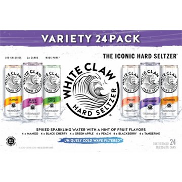 White Claw Hard Seltzer Variety 24 pk Cans, 12 oz