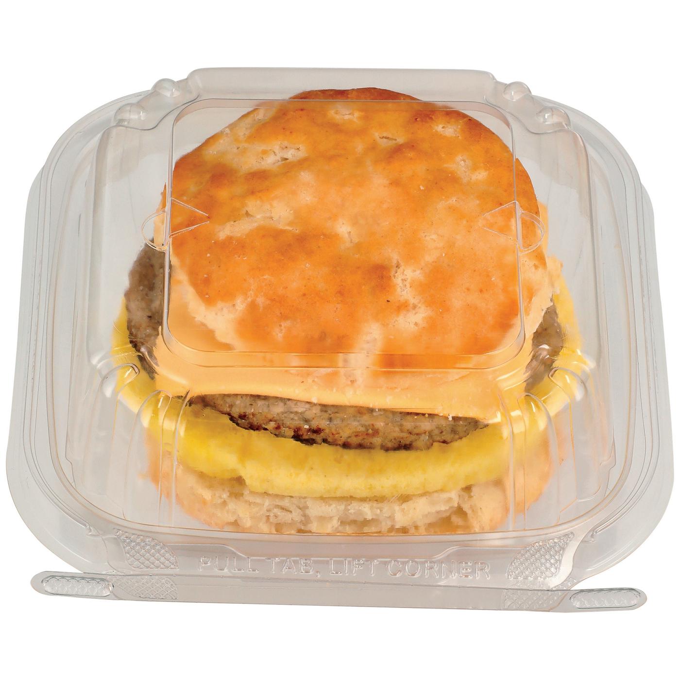 H-E-B Bakery Breakfast Biscuit Sandwich - Sausage, Egg & Cheese; image 1 of 4